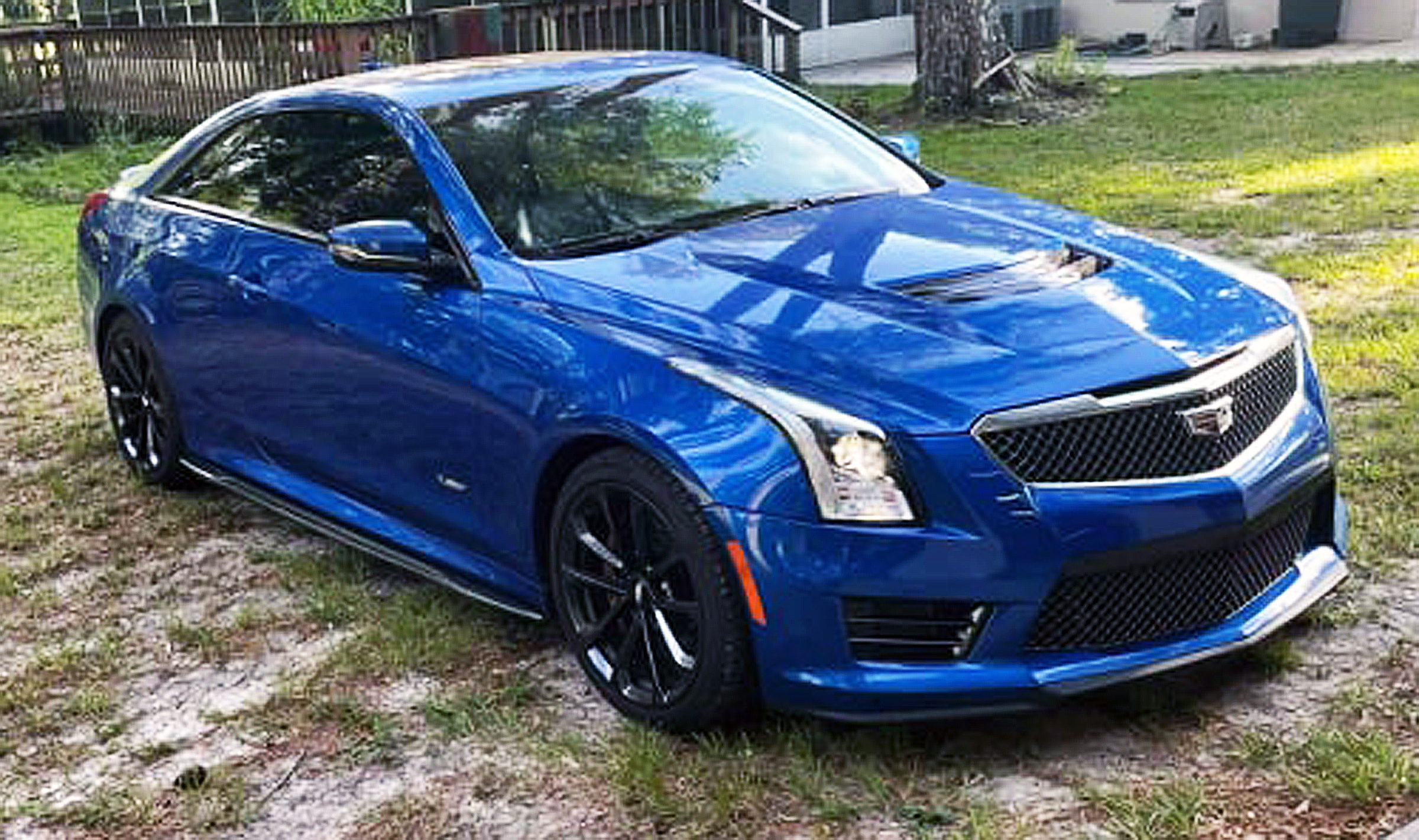 2016-2019 CADILLAC ATS-V CARBON FIBER FRONT SPLITTER & SIDE SKIRTS ROCKER PANELS GROUND EFFECTS